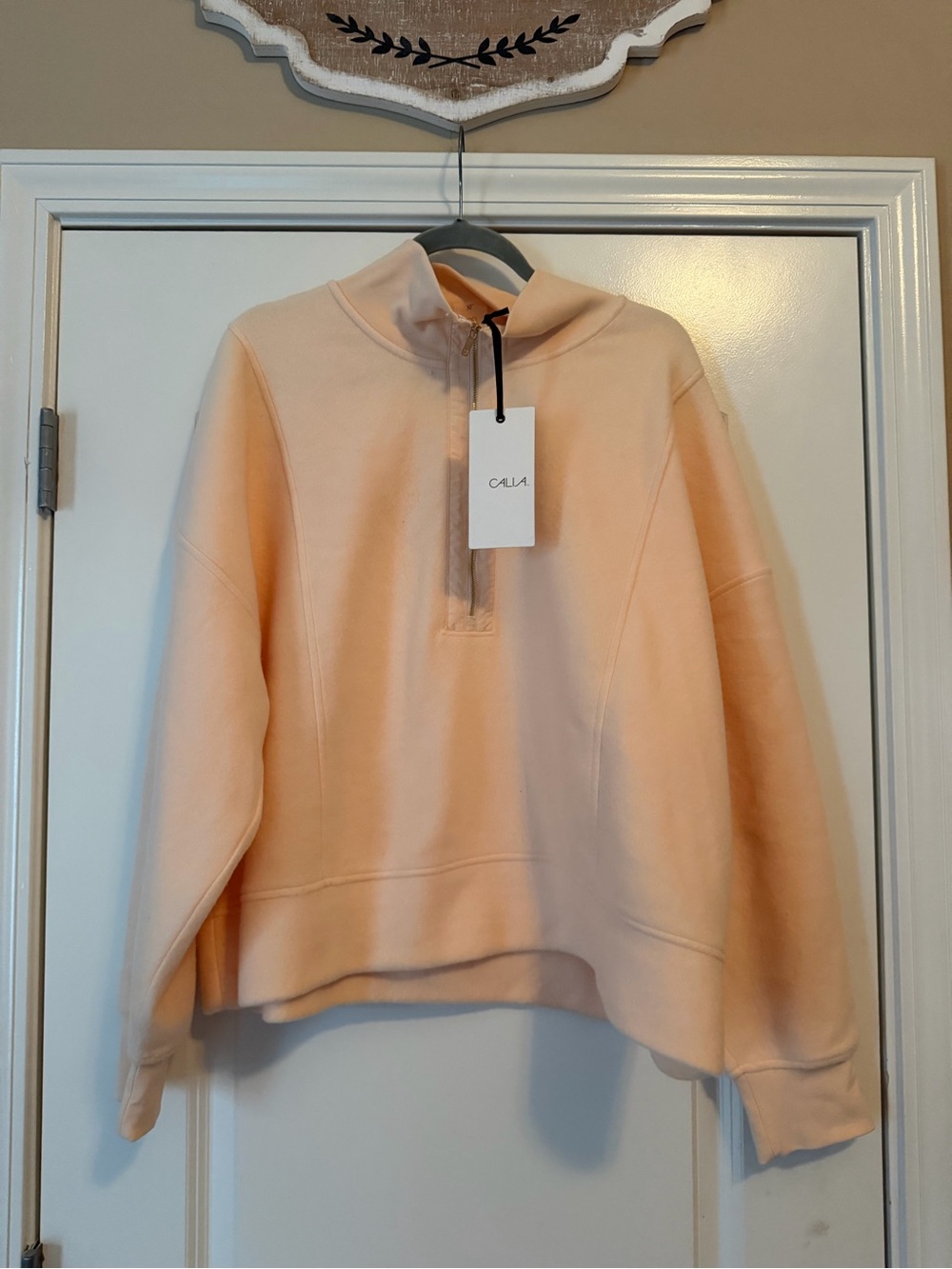 CALIA by Carrie Underwood Women's Peach Half-Zip Pullover Sweatshirt